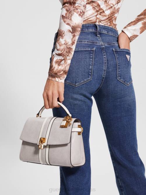 GUESS bandolera Ginevra con asa superior texturizada mujer 0P8X2834 gris pardo bolsas