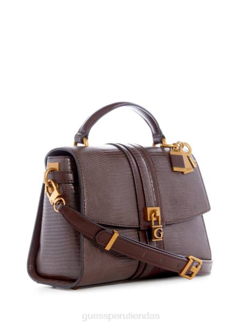 GUESS bandolera Ginevra con asa superior texturizada mujer 0P8X2867 marrón bolsas