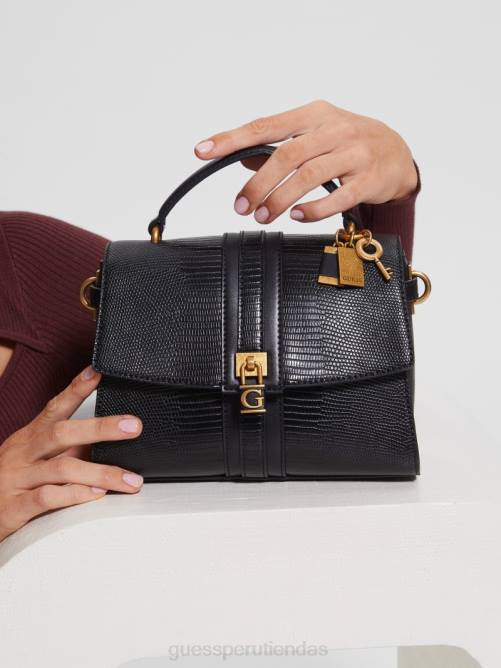 GUESS bandolera Ginevra con asa superior texturizada mujer 0P8X2891 estampado floral negro bolsas