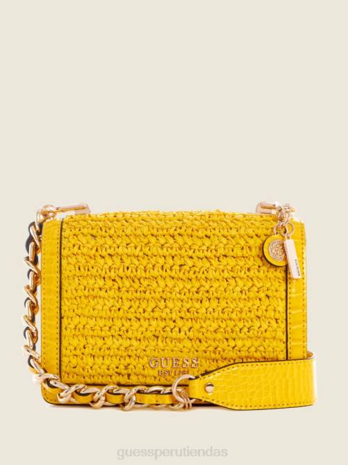 GUESS bandolera abey de paja mujer 0P8X2985 amarillo bolsas