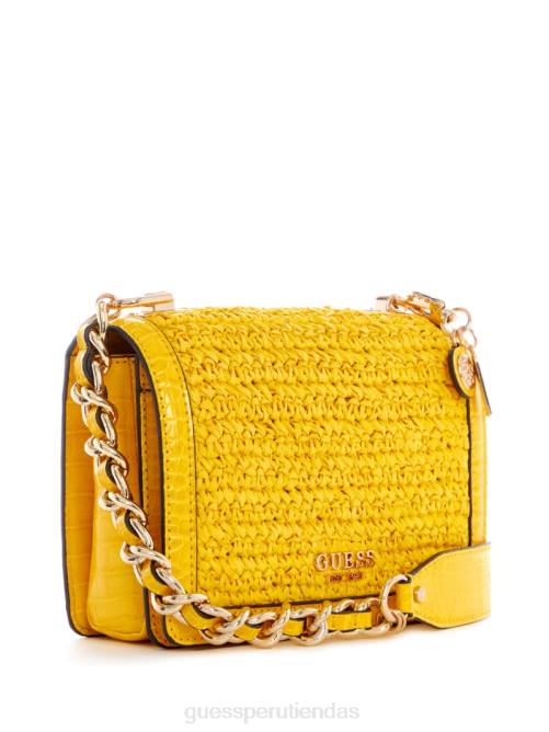 GUESS bandolera abey de paja mujer 0P8X2985 amarillo bolsas