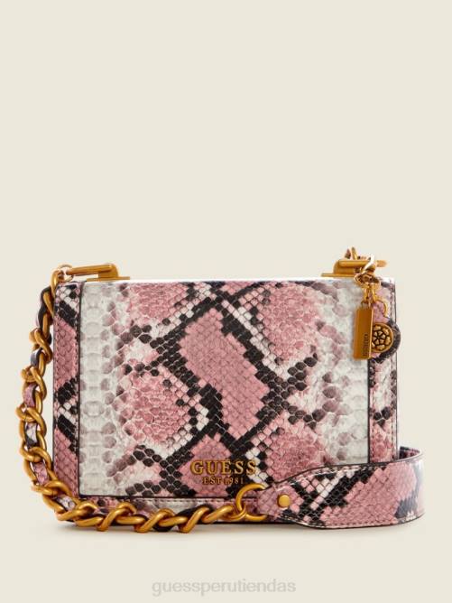 GUESS bandolera abey de pitón mujer 0P8X2978 pitón rosa bolsas
