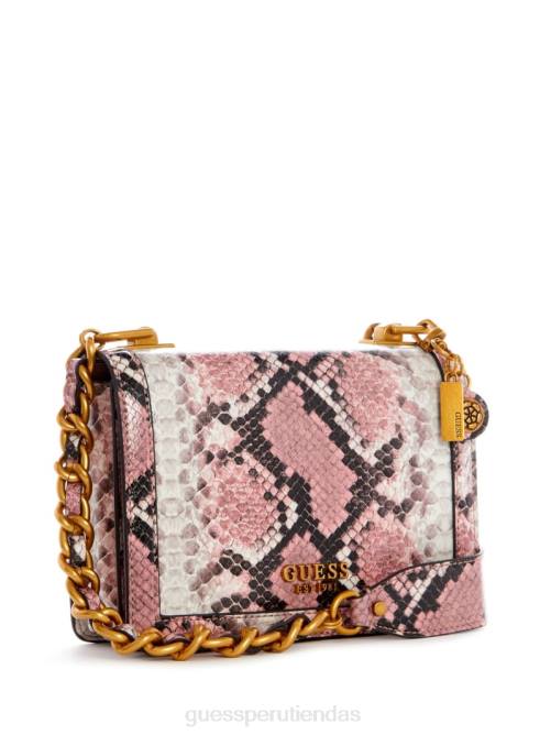 GUESS bandolera abey de pitón mujer 0P8X2978 pitón rosa bolsas