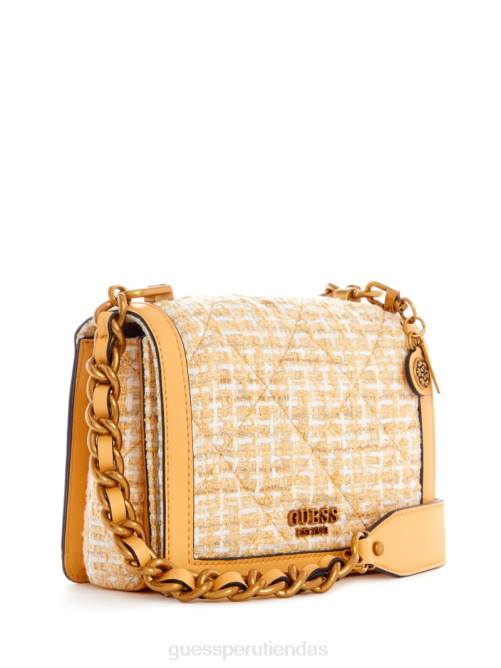 GUESS bandolera abey de tweed mujer 0P8X2989 amarillo claro/pastel bolsas