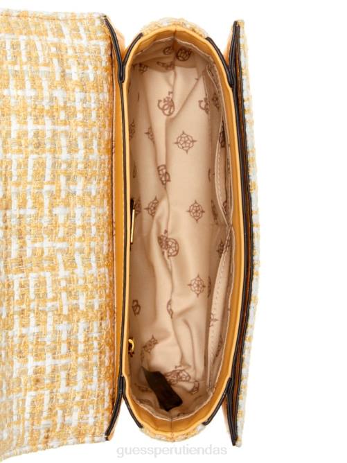 GUESS bandolera abey de tweed mujer 0P8X2989 amarillo claro/pastel bolsas