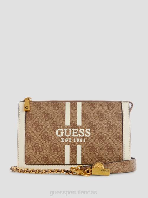 GUESS bandolera abey quattro g con múltiples compartimentos mujer 0P8X2836 logotipo de café con leche bolsas