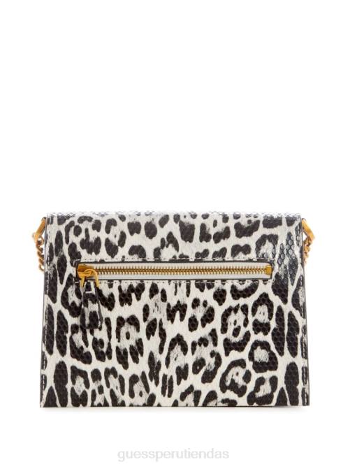 GUESS bandolera central de leopardo mujer 0P8X3325 negro con punzón bolsas