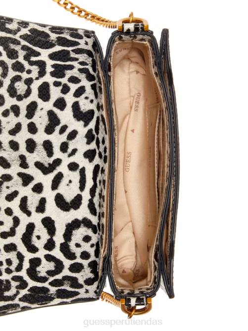 GUESS bandolera central de leopardo mujer 0P8X3325 negro con punzón bolsas