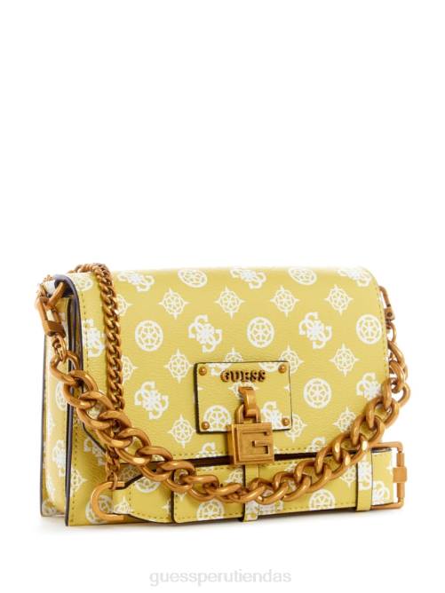 GUESS bandolera con solapa central mujer 0P8X3064 logotipo de citrino bolsas