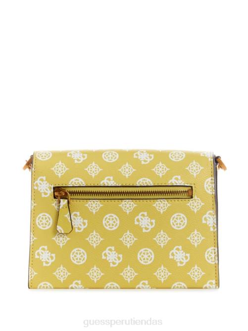 GUESS bandolera con solapa central mujer 0P8X3064 logotipo de citrino bolsas