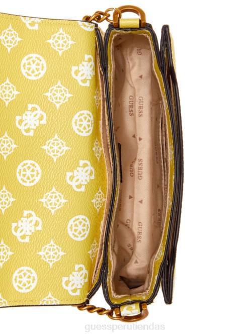 GUESS bandolera con solapa central mujer 0P8X3064 logotipo de citrino bolsas
