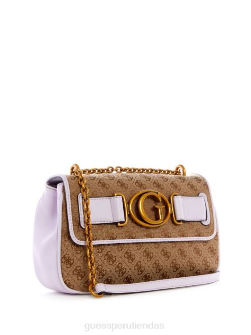 GUESS bandolera convertible aviana mujer 0P8X2991 café con leche/lila bolsas