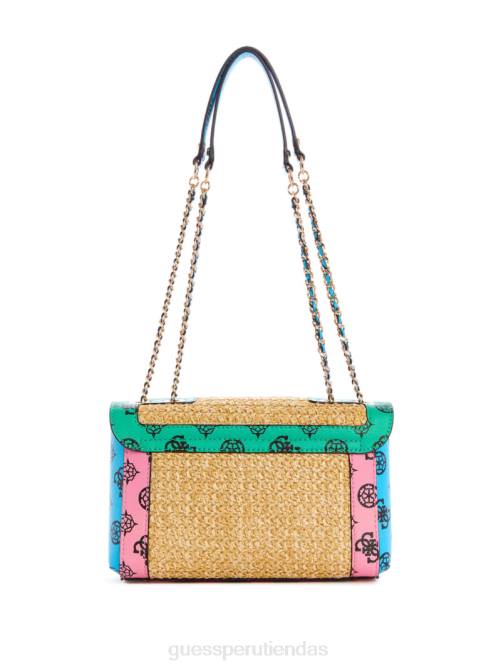 GUESS bandolera convertible con logo de rafia siempre mujer 0P8X2992 trópicos verdes múltiples bolsas