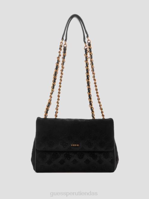 GUESS bandolera convertible de terciopelo inia mujer 0P8X2792 estampado floral negro bolsas