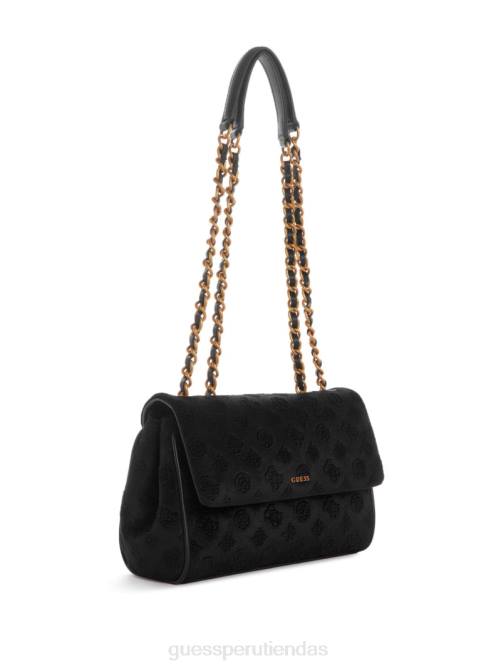 GUESS bandolera convertible de terciopelo inia mujer 0P8X2792 estampado floral negro bolsas