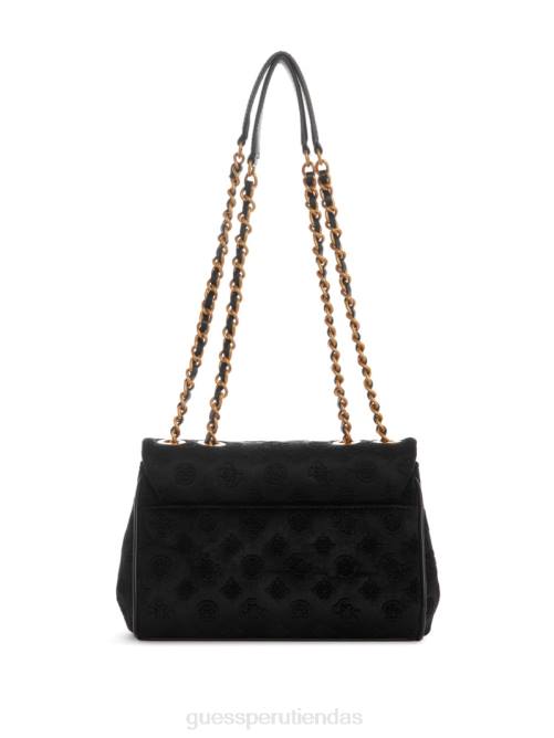GUESS bandolera convertible de terciopelo inia mujer 0P8X2792 estampado floral negro bolsas