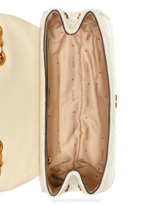 GUESS bandolera convertible de terciopelo inia mujer 0P8X2877 blanco bolsas