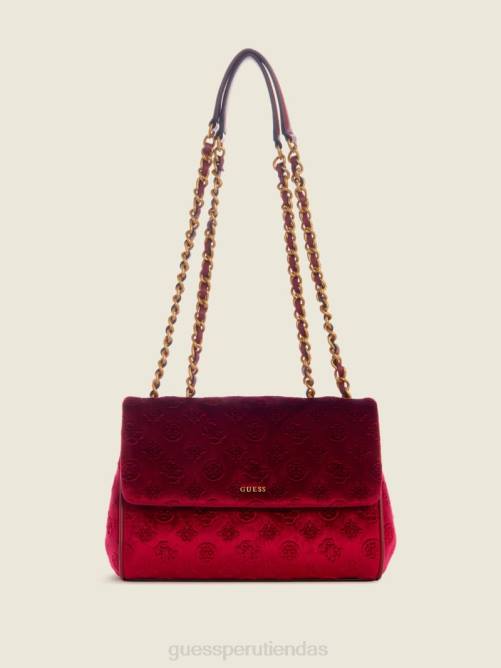 GUESS bandolera convertible de terciopelo inia mujer 0P8X2887 rojo remolacha bolsas