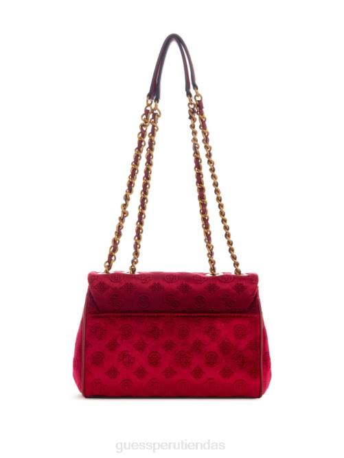 GUESS bandolera convertible de terciopelo inia mujer 0P8X2887 rojo remolacha bolsas