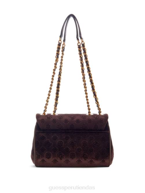 GUESS bandolera convertible de terciopelo inia mujer 0P8X2915 lavado negro del rey bolsas