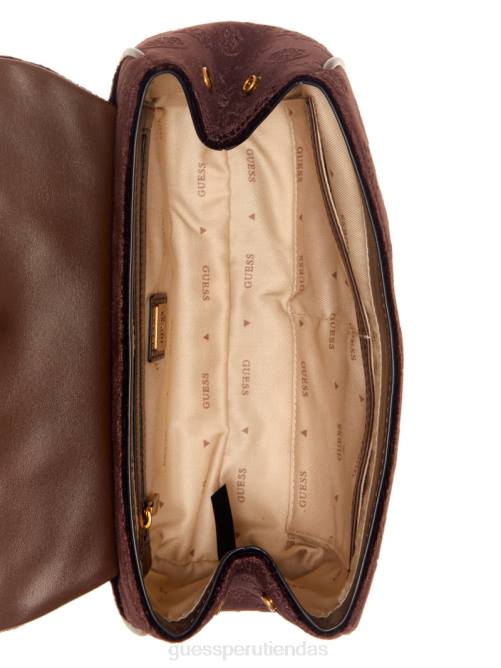 GUESS bandolera convertible de terciopelo inia mujer 0P8X2915 lavado negro del rey bolsas