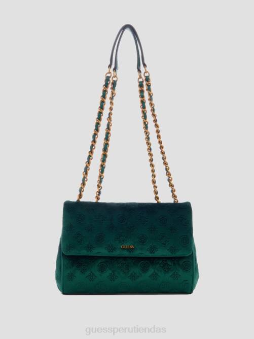 GUESS bandolera convertible de terciopelo inia mujer 0P8X2938 verde bolsas