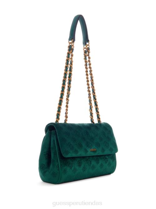 GUESS bandolera convertible de terciopelo inia mujer 0P8X2938 verde bolsas