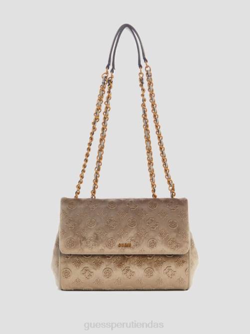 GUESS bandolera convertible de terciopelo inia mujer 0P8X2961 tiza bolsas
