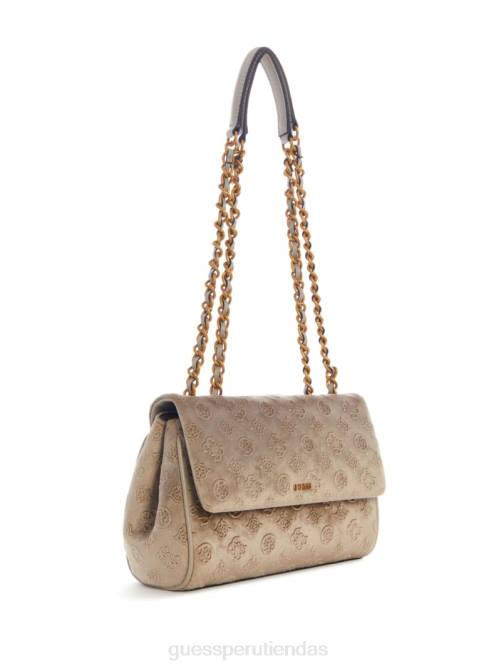 GUESS bandolera convertible de terciopelo inia mujer 0P8X2961 tiza bolsas