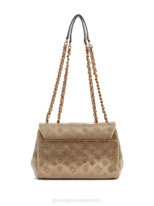 GUESS bandolera convertible de terciopelo inia mujer 0P8X2961 tiza bolsas