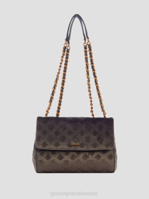 GUESS bandolera convertible de terciopelo inia mujer 0P8X3058 gris bolsas