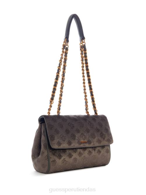 GUESS bandolera convertible de terciopelo inia mujer 0P8X3058 gris bolsas
