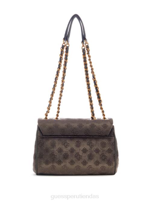GUESS bandolera convertible de terciopelo inia mujer 0P8X3058 gris bolsas