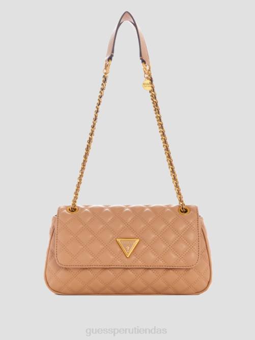 GUESS bandolera convertible giully acolchada mujer 0P8X2885 desbordamiento beige bolsas
