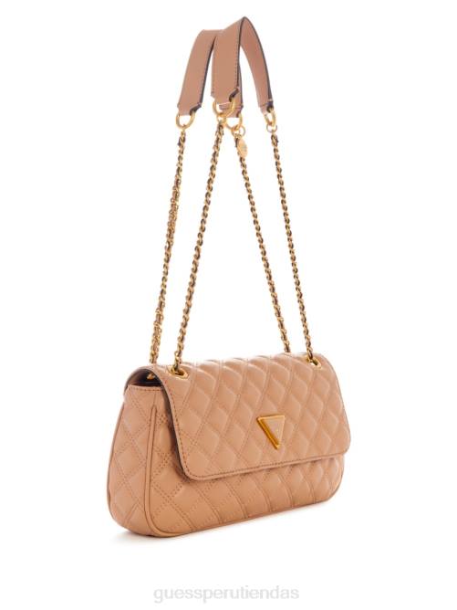 GUESS bandolera convertible giully acolchada mujer 0P8X2885 desbordamiento beige bolsas