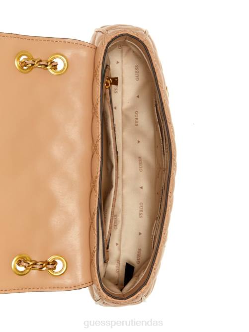 GUESS bandolera convertible giully acolchada mujer 0P8X2885 desbordamiento beige bolsas