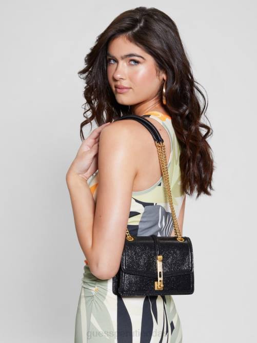GUESS bandolera convertible mini con glamour dorado mujer 0P8X2920 estampado floral negro bolsas