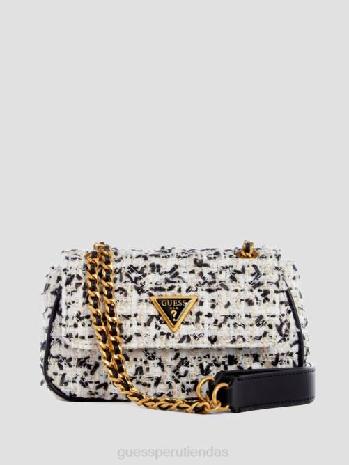 GUESS bandolera convertible mini giully tweed mujer 0P8X2856 crema múltiple bolsas