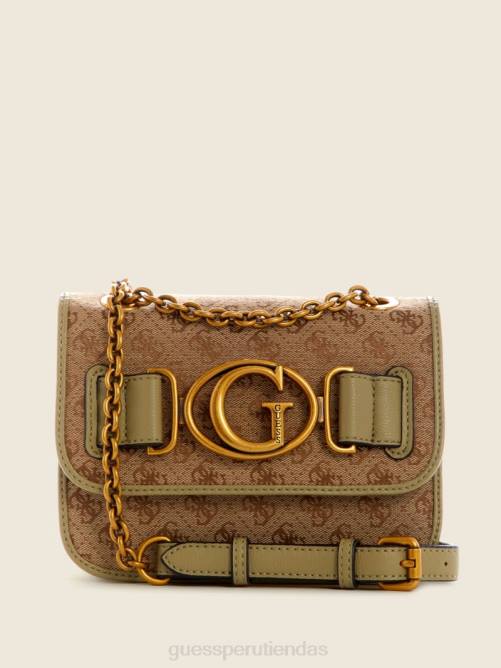 GUESS bandolera convertible pequeña aviana mujer 0P8X2933 café con leche/celadón bolsas