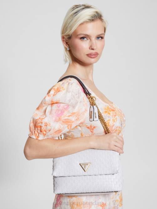 GUESS bandolera convertible tejida lisbet mujer 0P8X2808 blanco bolsas