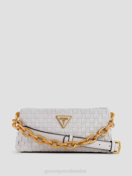 GUESS bandolera lisbet tejida mini con cremallera en la parte superior mujer 0P8X2810 blanco bolsas