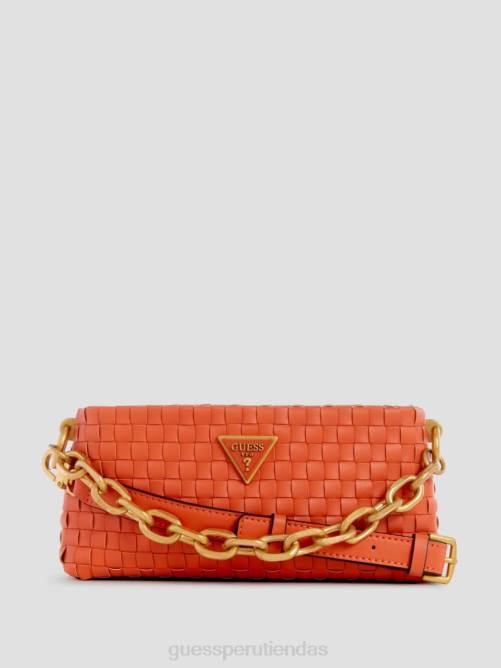 GUESS bandolera lisbet tejida mini con cremallera en la parte superior mujer 0P8X2811 amapola bolsas