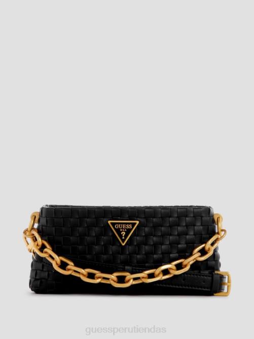 GUESS bandolera lisbet tejida mini con cremallera en la parte superior mujer 0P8X2819 estampado floral negro bolsas