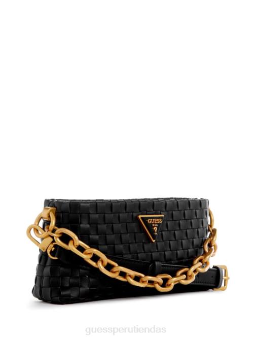 GUESS bandolera lisbet tejida mini con cremallera en la parte superior mujer 0P8X2819 estampado floral negro bolsas