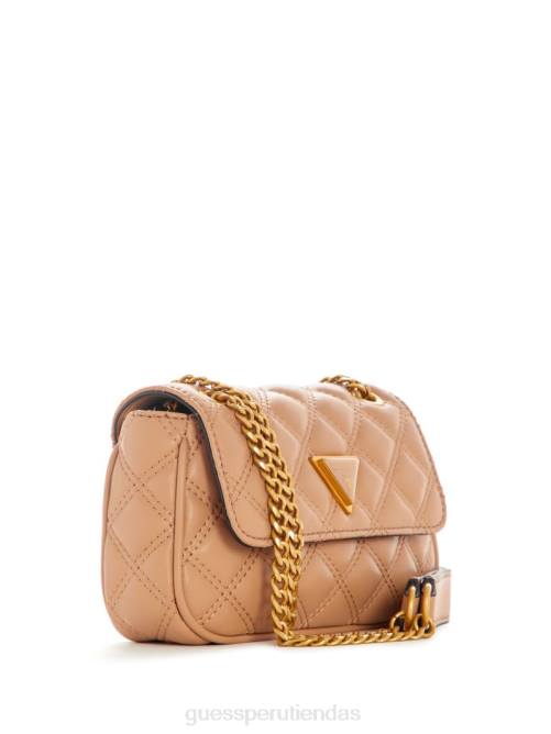 GUESS bandolera mini convertible giully mujer 0P8X2927 desbordamiento beige bolsas