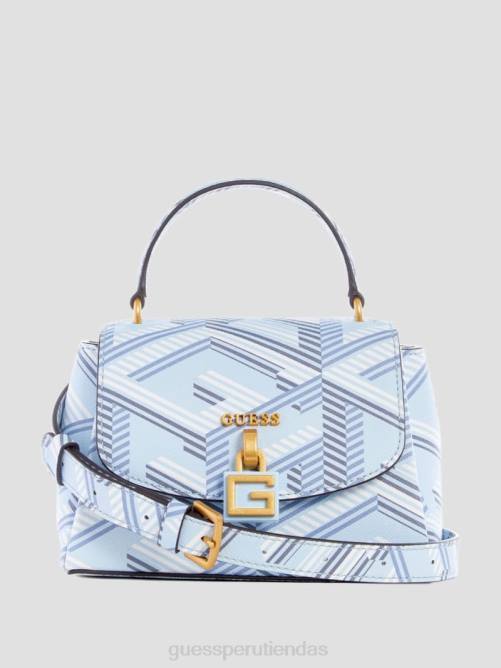 GUESS bandolera mini montreal g cube mujer 0P8X2774 logotipo azul hielo bolsas