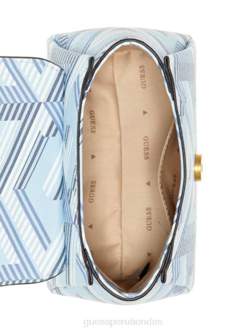 GUESS bandolera mini montreal g cube mujer 0P8X2774 logotipo azul hielo bolsas