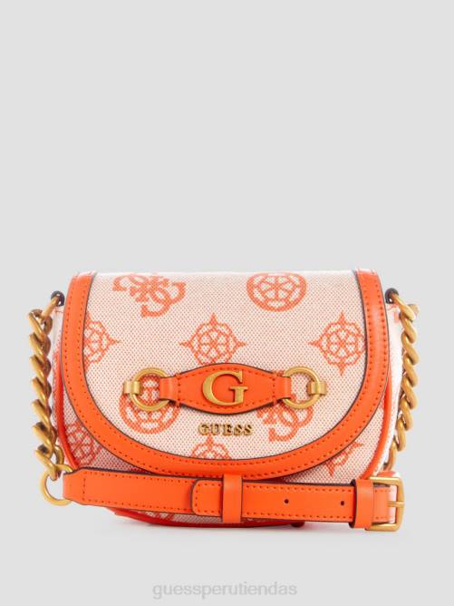 GUESS bandolera pequeña con logo izzy mujer 0P8X3253 naranja/naranja brillante bolsas