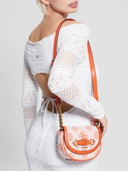 GUESS bandolera pequeña con logo izzy mujer 0P8X3253 naranja/naranja brillante bolsas