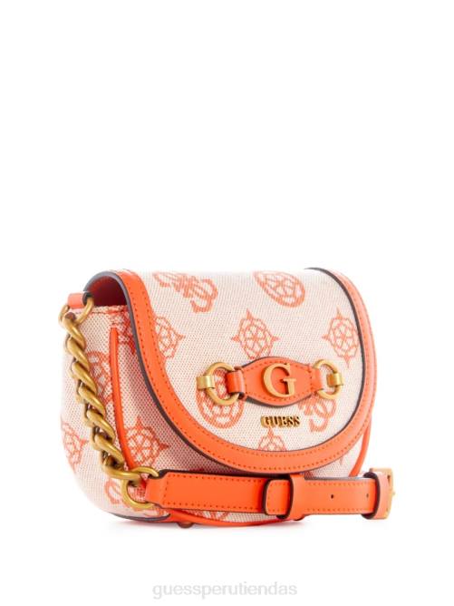 GUESS bandolera pequeña con logo izzy mujer 0P8X3253 naranja/naranja brillante bolsas